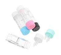 LALADEFIEE Estuche Rígido para Lentes de Contacto Rgp 4 Pcs Negro Verde Azul Rosa, Caja Práctica de Almacenamiento, Compacto y Portátil para Viaje, Protección Segura para Lentes Rígidas, Uso Diario