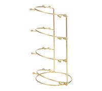 LALADEFIEE Expositor Metálico para Diademas y Coronas de 4 Niveles Soporte Dorado para Tocados de Boda Organizador para Coronas Nupciales y Accesorios de Cabello