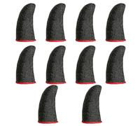 LALADEFIEE Fundas para Dedos de Juego Móviles Negras Fibra de Plata, 10 Piezas, Protección contra Sudor y Coordinación Dextrora para Mayor Comodidad