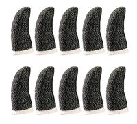 LALADEFIEE Fundas para Dedos Negras de Hilo de Cobre, Antisudor y Compatibles con Pantalla Táctil, 10 Piezas para Gaming en Móvil