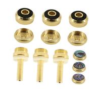 LALADEFIEE Hebillas de Botón de Pistón Doradas 12 Piezas Pequeño Accesorios Portátiles para Reparación de Instrumentos de Latón