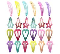 LALADEFIEE Horquillas para Niña 24 Unidades Metálicas Brillo y Formas Decorativas de Corazón y Estrella para Peinados Diarios y Ocasiones Obsequios