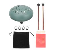 LALADEFIEE Instrumento De Lengua De Acero Etéreo 6 Pulgadas 8 Tonos para Niños Portátil Color Piedra Verde, Instrumento Creativo De Percusión para Educación Musical y Práctica En Casa, Kit Mazos