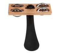 LALADEFIEE Instrumento de Percusión Sonaja de Pie con Doble Hilera, Diseño Tradicional, Plástico y Metal, Adecuado para Conciertos y Acompañamiento Folclórico