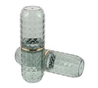 LALADEFIEE Juego de 2 Vasos Portacepillos de Dientes de Plástico en Color Verde Oscuro Reutilizables para Enjuague Bucal Tapa Compacta para Viaje y Uso Doméstico en Cuidado