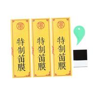 LALADEFIEE Juego de 3 Membranas Naturales para Flauta China Dizi, Transparentes y Ligeras, con Pegamento Incluido, Accesorios para Suministros de Instrumentos de Viento y Color Aleatorio