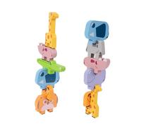 LALADEFIEE Juego de Construcción de Madera Apilable y Equilibrado para Bloques de Animales de Madera para Desarrollo Cognitivo Juguete Educativo para Estimular la Motricidad Fina