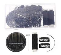 LALADEFIEE Juego De Pinzas Para Pelucas Negras Clips De Aguja Para Extensiones De Cabello Accesorios De Costura Kit Para Principiantes Adecuado Para Hacer Pelucas Incluye Peines a Presión