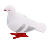 LALADEFIEE Juguete de Cuerda Paloma Blanco, Pequeño y Portátil, Figura de Pájaro Saltarín Realista, Juguete sin Batería Adecuado para Juegos al Aire Libre y Desarrollo Infantil