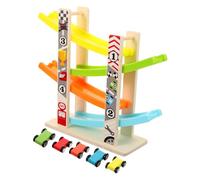 LALADEFIEE Juguete Educativo para Pista de Coches Deslizantes con Esquinas Redondeadas y Diseño de Arcoíris Interactivo para Desarrollo Temprano y Coordinación Mano-Ojo