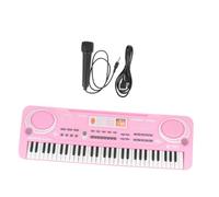 LALADEFIEE Juguete Musical Eléctrico De Piano para Niños 61 Teclas Rosa Micrófono Plástico Seguro Educativo para Desarrollo Temprano y Infantil