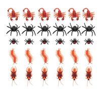 LALADEFIEE Juguetes de Broma Realistas Forma de Ciempiés, Araña, Escorpión y Cucaracha, 50 Piezas Falsos para Halloween, Fiestas y Bromas Divertidas, Accesorio para Truco y Decoración