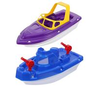 LALADEFIEE Juguetes de Playa para Pequeños 2 Piezas Barco de Plástico Seguro Colorido para Baño y Piscina, Set de Barcos Pequeños para Ñiño de 1 a 3 Años, Juguetes de Natación Divertidos