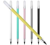 LALADEFIEE Lápices Eternos para Dibujar y Escribir 6 Piezas Bolígrafo sin Tinta Material Metálico Prácticos y Portátiles para Estudiantes y Artistas Uso Escolar y Color Color Aleatorio