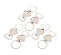 LALADEFIEE Llavero Abrebotellas Portátil de Aleación de Zinc Mini Abrebotellas Manual en Forma de Corazón Resistente y Compacto Pack de 6 Unidades para Viajes Fiestas y Uso Diario