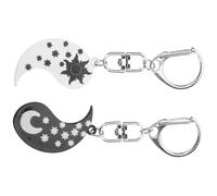 LALADEFIEE Llaveros Yin Yang a Juego, Colgantes de Aleación Diseño de Estrella y Luna, Llavero para Bolsos y Mochilas, Decoración Ligera para Fiesta y Cumpleaños, Accesorios Unisex