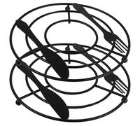 LALADEFIEE Manteles Individuales Antideslizantes de Hierro en Color Café, 2 Piezas Diseño Retro Hueco, Protección Calor para Cocina y Mesa Varios Estilos