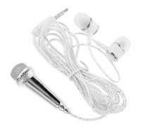 LALADEFIEE Micrófono para Cantar Compacto Color Plata con Cable para Uso doméstico y grabación de Voz, Ideal para Amigos y Familia