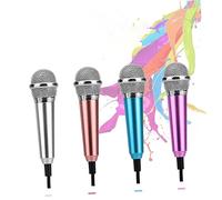 LALADEFIEE Micrófono Varios estilos para Teléfono Celular K Song 360° Directividad Mini Micrófono de Metal Pack de 2 Unidades Varios estilos Compatible Laptop para Karaoke y Comunicación por Webcam