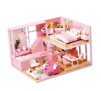 LALADEFIEE Mini DIY Casa de Madera para Montar Modelo de Cabaña Creativa y Juguete Manual para Familias para Imaginativo y Decoración Hogareña