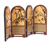 LALADEFIEE Mini Panel Decorativo de Sobremesa con Patrones Elegantes de Caña, Panel de Madera Portátil para División de Escritorio en Espacios Reducidos