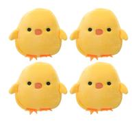 LALADEFIEE Monedero de Peluche Pequeño Forma de Pollito Amarillo, Material Felpa Flexible, 4 Unidades, Bolso para Niños Uso Diario, Almacenamiento de Cambios y Accesorios Color Aleatorio