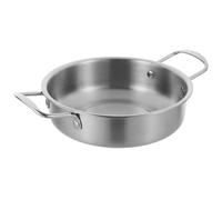 LALADEFIEE Olla Coreana de Acero Inoxidable Diseño de Doble Asa, Sartén Versátil y Fácil de Limpiar para Hot Pot y Stir-fry en Cocina Casera