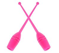 LALADEFIEE Palos Giratorios para Ejercicios de Gimnasia Artística 2 Piezas Varillas de Plástico Resistentes de 35 CM Color Rosa Barras de Entrenamiento para Danza y Competición