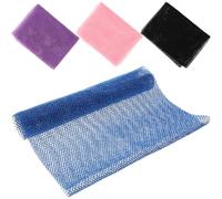 LALADEFIEE Paños Exfoliantes De Red Africana Para Ducha 4 Piezas Paño Largo Nylon Azul Negro Rosa Morado Exfoliador Corporal Unisex Limpieza Cuerpo Espalda