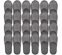 LALADEFIEE Pantuflas antideslizantes desechables, talla 42, color negro, 12 pares ligeros y transpirables para hotel y salón, zapatillas cómodas para invitados y spa