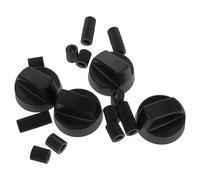 LALADEFIEE Paquete de 4 Mandos para Cocina con Adaptadores Pomos de Control Negro para Estufa Gas Hornos y Placas Reemplazo Duradero y Compatible