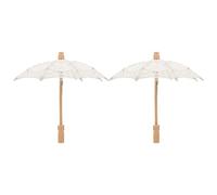 LALADEFIEE Paraguas de Boda de Encaje Bordado para Novia Sombrilla Nupcial de Algodón y Madera Color Beige Crema Radio 15 CM 2 Unidades Accesorio para Fotos y Ceremonia