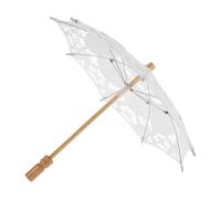 LALADEFIEE Paraguas Nupcial Vintage de Encaje Pequeño Sombrilla Victoriana de Algodón para Fotografía de Bodas y Decoración de Fiestas de Té Accesorio Romántico Hecho a Mano