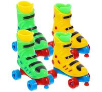 LALADEFIEE Patines De Dedo Coloridos y Portátiles para Niños, 2 Pares, Material Plástico Resistente, Juguetes Deportivos para Dedos, Entrenamiento De Coordinación, Ocio y Entretenimiento En Casa