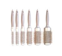 LALADEFIEE Peine Rizador Profesional de Aluminio Multiusos Cerdas de Nylon y Goma para Desenredar y Peinar Cabello Rizado para Salón y Uso en Casa