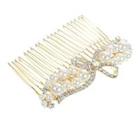 LALADEFIEE Peineta para Novia Gemas de Imitación, Tocado de Novia, Aleación y Plata, para Moño, Glamour para Vestido Formal, Boda E Importantes Ocasiones