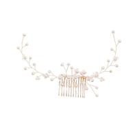LALADEFIEE Peineta para Novia Hecha a Mano Flores y Perlas, Accesorio Cabello de Boda, Peine Decorativo para Cabello de Mujer y Damas de Honor, Diseño Delicado y Elegante, Adecuado