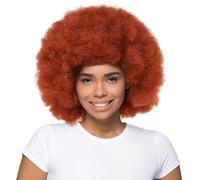 LALADEFIEE Peluca Afro Rizada Sintética Resistente al Calor para Mujeres Negras 1 Pieza Color Rojo Marrón 350 Estilo Natural Corta y Volumétrica Adecuado para Fiestas Cosplay y Uso