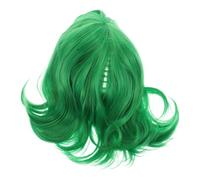 LALADEFIEE Peluca Corta Verde Peluca de Cosplay de Disfraz Bufanda para Niña Cabello Falso Fiestas y Mascaradas Infantiles