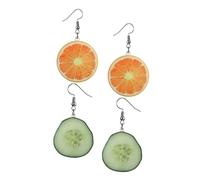 LALADEFIEE Pendientes Creativos de Naranja para Mujer Pendientes Tachuelas Pequeños y Ligeros Joyería Estética de Fruta Accesorios Versátiles para Uso Diario y Obsequio
