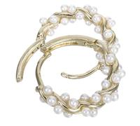 LALADEFIEE Pendientes de Aro de Perla Dorados para Mujer Acabado Lustroso y Diseño Elegante, Ideales para Ropa Casual y Vestidos Formales
