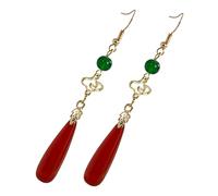 LALADEFIEE Pendientes De Auspiciosa Colgantes Vintage Piedras Largos Para Mujer Estilo Chino Retro Para