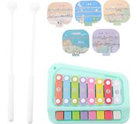 LALADEFIEE Piano de Juguete 2 1 para Xilófono de Percusión de Plástico con 2 Martillos y 6 Partituras Instrumento Músical Educativo para Desarrollo Infantil Color Color Aleatorio