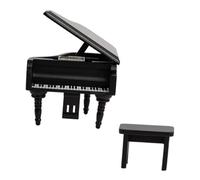 LALADEFIEE Piano Miniatura de Madera Negra para Decoración de Casa de Muñecas Accesorio Detallado y Realista para Muebles Miniatura Juego de 1 Pieza Adecuado para Ambientes Pequeños