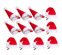 LALADEFIEE Pinzas Cabello Navideñas para Niñas 12 Piezas Mini Gorros de Navidad de Felpa Borde Peludo Horquillas Ligeras y Decorativas para Fiestas y Uso Diario