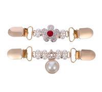 LALADEFIEE Pinzas para Cárdigan de Aleación Dorada Gemas de Imitación, Clips para Suéter 2 Piezas, Broches Creativos para Chal, Accesorios de Moda para Mujer, Uso en Ropa y Cárdigan