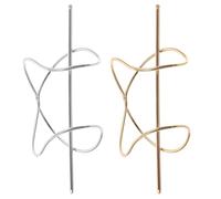 LALADEFIEE Pinzas Pelo Metálicas para Moños 2 Piezas Tamaño Medio Clips Dorados y Plateados para Mujer Accesorios para Peinados Diarios y Fiestas