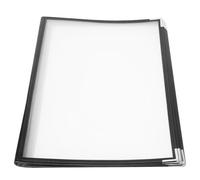 LALADEFIEE Porta Menú de Hotel 6 Páginas 12 Caras Color Negro Bordes Plateados Libro de Portada para Restaurante Cafetería y Bar Cubierta Resistente para Cartas de Vinos y Bebidas