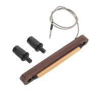 LALADEFIEE Puente para bajo de 6 cuerdas con pastilla piezoeléctrica, puente para guitarra acústica con base de madera, conector de 2,5 mm, sistema de transductor bajo el para amplificadores.
