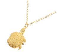 LALADEFIEE Reloj de Bolsillo Retro con Forma de Tortuga Aleación Dorada Movimiento de Cuarzo Preciso Diseño Vintage Portátil para Hombre y Mujer Regalo Clásico para Familiares y Amigos